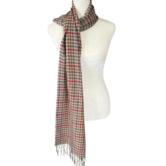 Softer Than Cashmere super soft multicolored houndstooth rectangle scarf - Picture 2 of 6